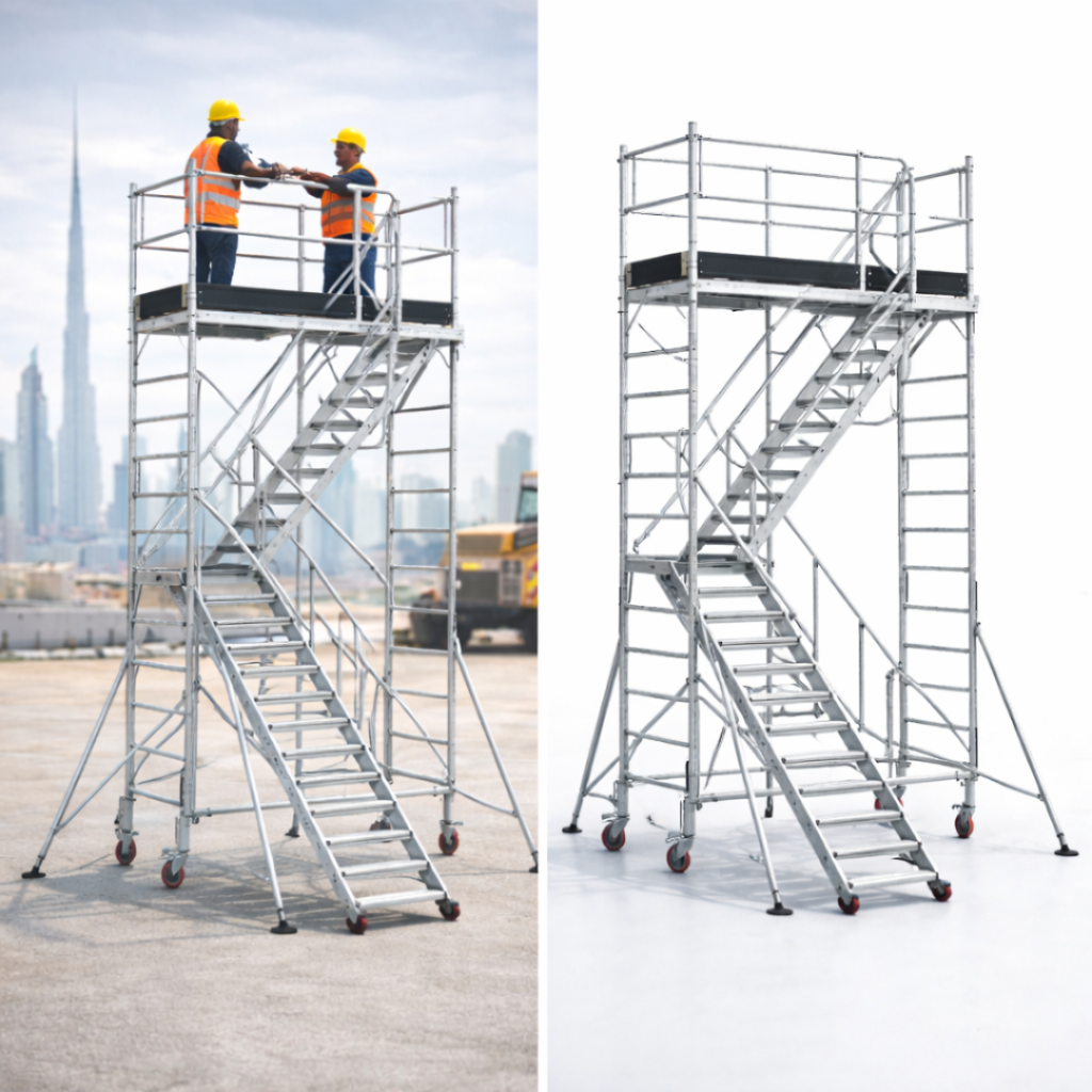Aluminium Mobile Stairway Scaffolding UAE for Safe Elevated Access