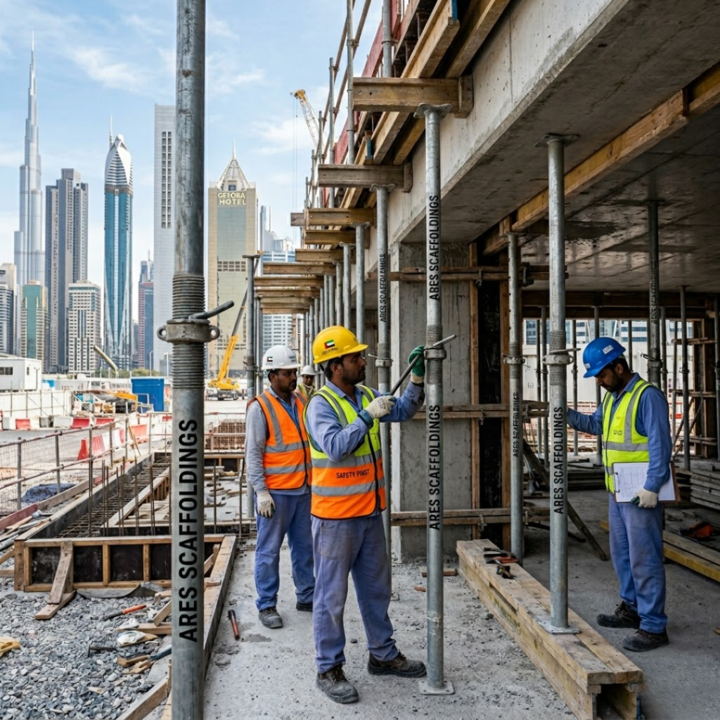 framework and shuttering in UAE used for concrete structure support and formwork