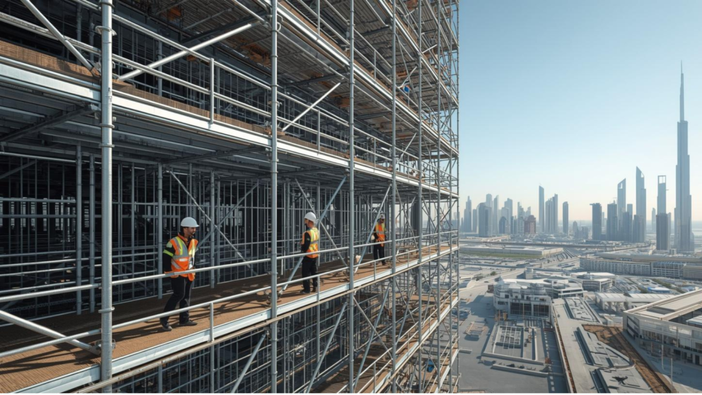 steel scaffolding in UAE used for strong support in construction projects