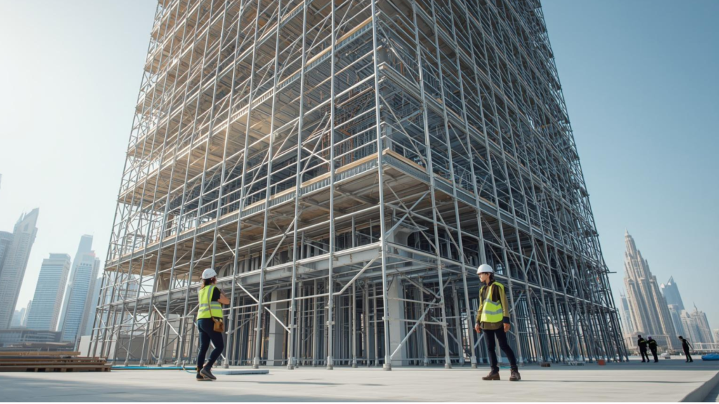 steel scaffolding rental in UAE for high-rise and industrial construction projects