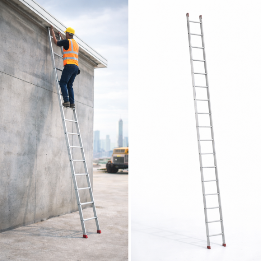 straight aluminium ladder in UAE used for vertical access in construction and maintenance